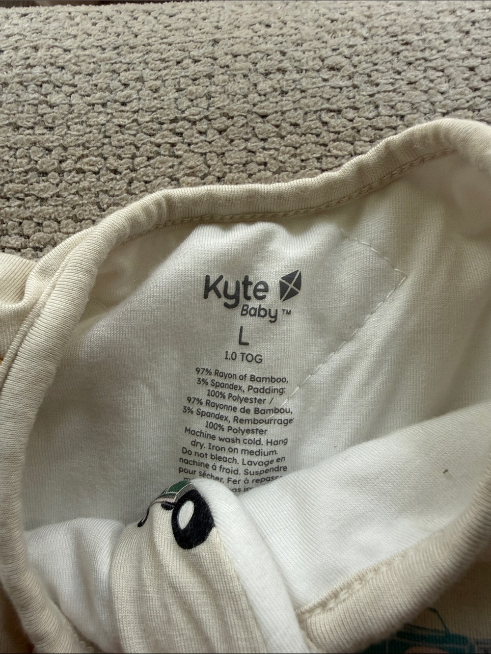 Kyte BABY Cream Sleep Sack with Multicolor Classic Car Print - Picture 2 of 5
